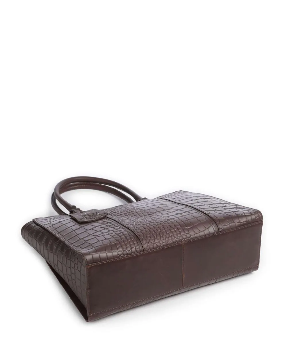 Cool Colbie Shopper 14″ geprägtes Leder dunkelbraun