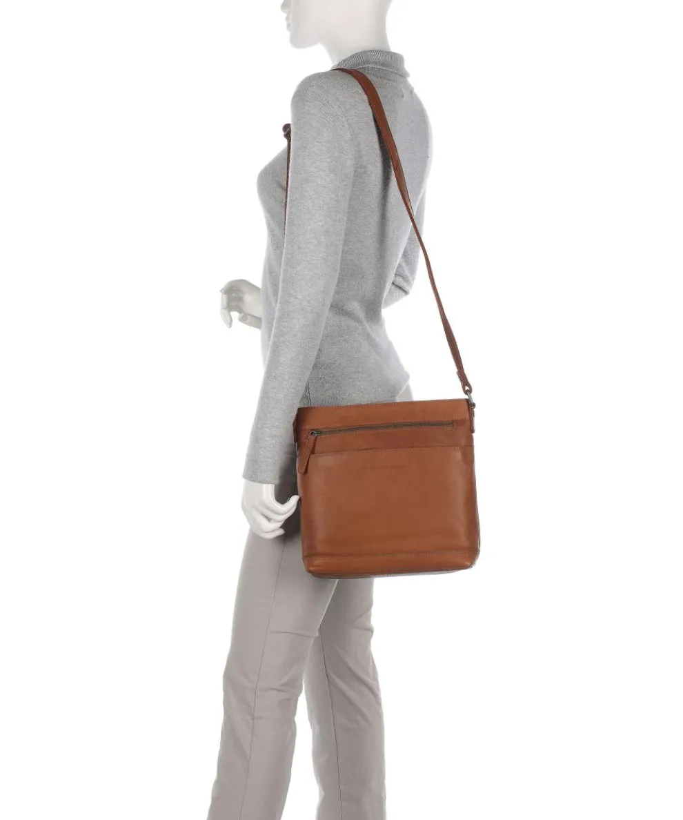 Cow Wax Pull Up Almeria Umhängetasche Pull-Up Rindsleder cognac