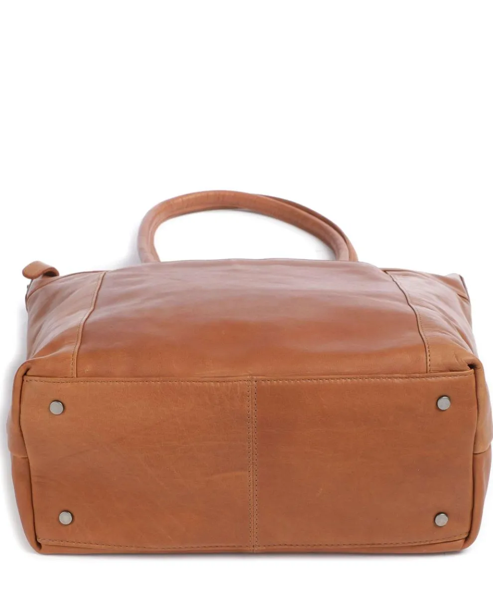 Cow Wax Pull Up Altona Shopper 14″ fein genarbtes Leder cognac