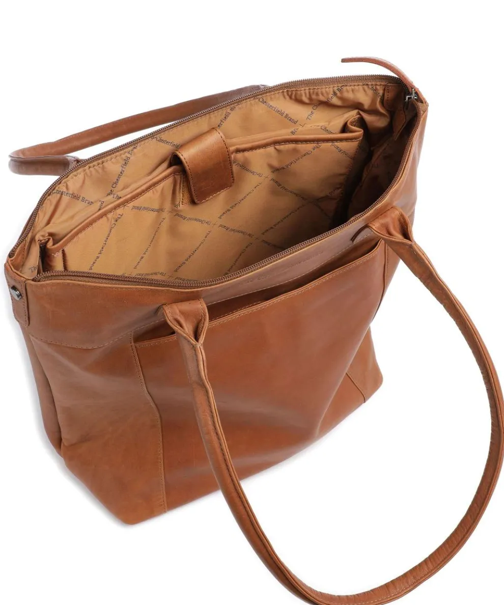 Cow Wax Pull Up Altona Shopper 14″ fein genarbtes Leder cognac