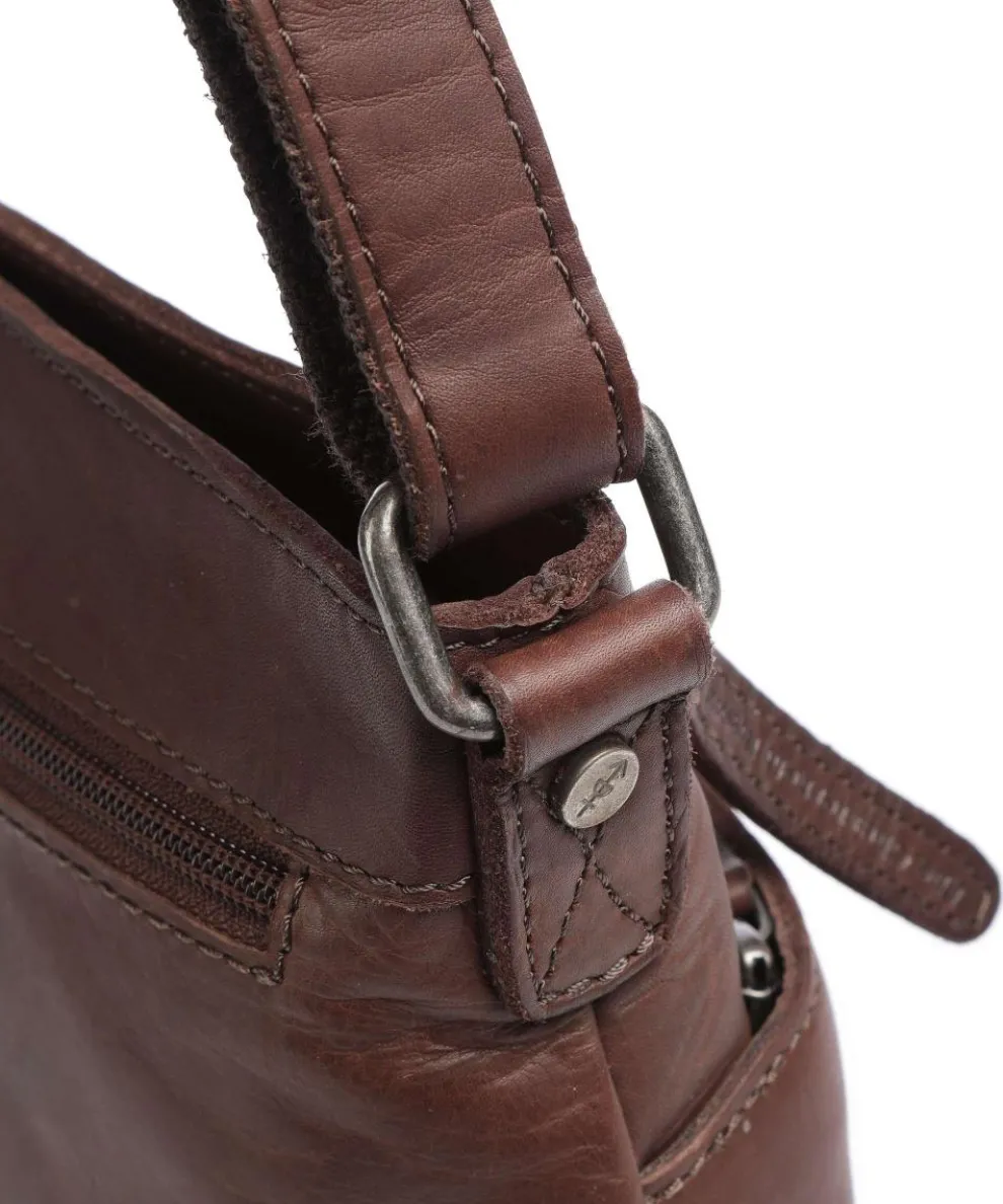 Cow Wax Pull Up Almeria Umhängetasche Pull-Up Rindsleder dunkelbraun