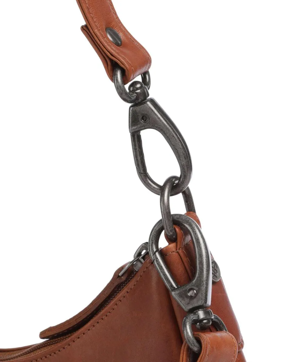 Cow Wax Pull Up Alexandria Schultertasche Pull-Up Rindsleder cognac
