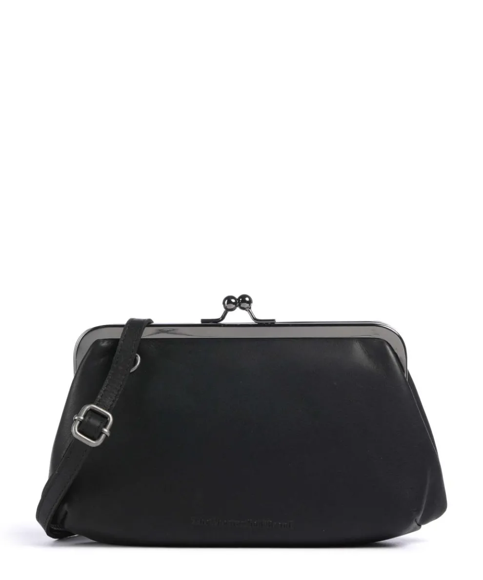 Cow Wax Pull Up Andrade Schultertasche Pull-Up Rindsleder schwarz