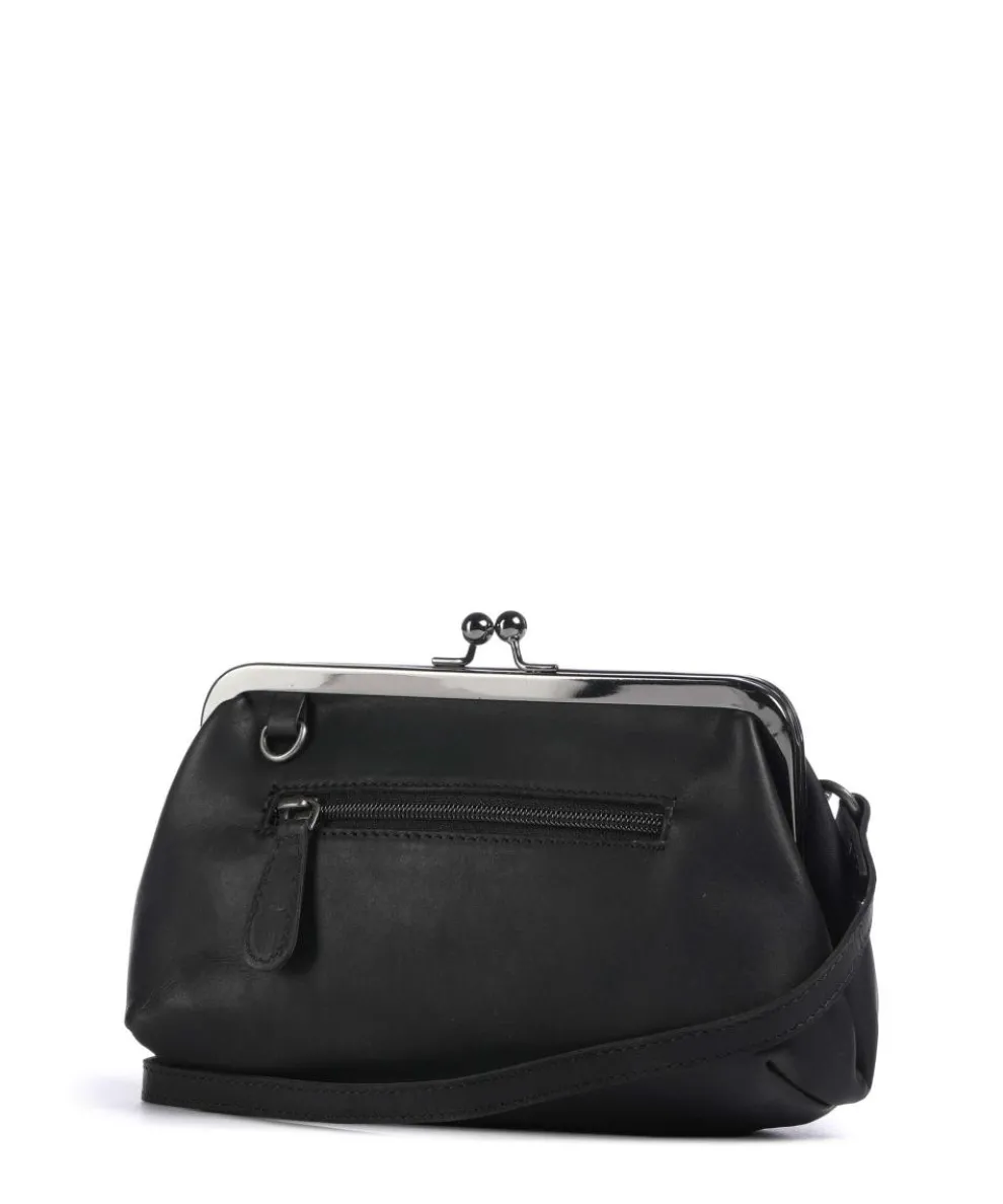 Cow Wax Pull Up Andrade Schultertasche Pull-Up Rindsleder schwarz