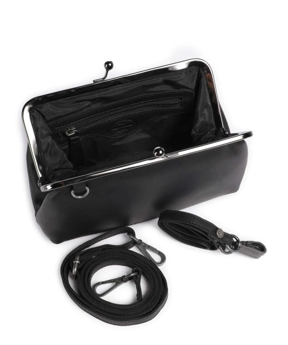 Cow Wax Pull Up Andrade Schultertasche Pull-Up Rindsleder schwarz