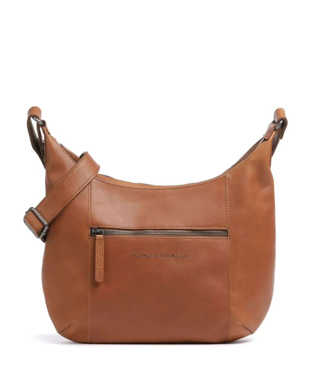 Cow Wax Pull Up Arlette Beuteltasche fein genarbtes Leder cognac