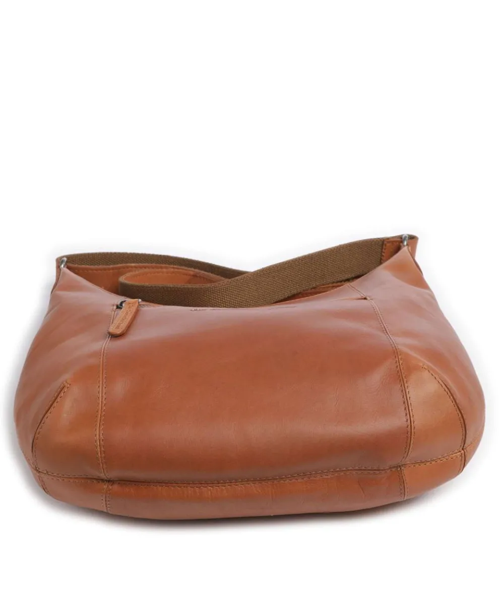 Cow Wax Pull Up Arlette Beuteltasche fein genarbtes Leder cognac