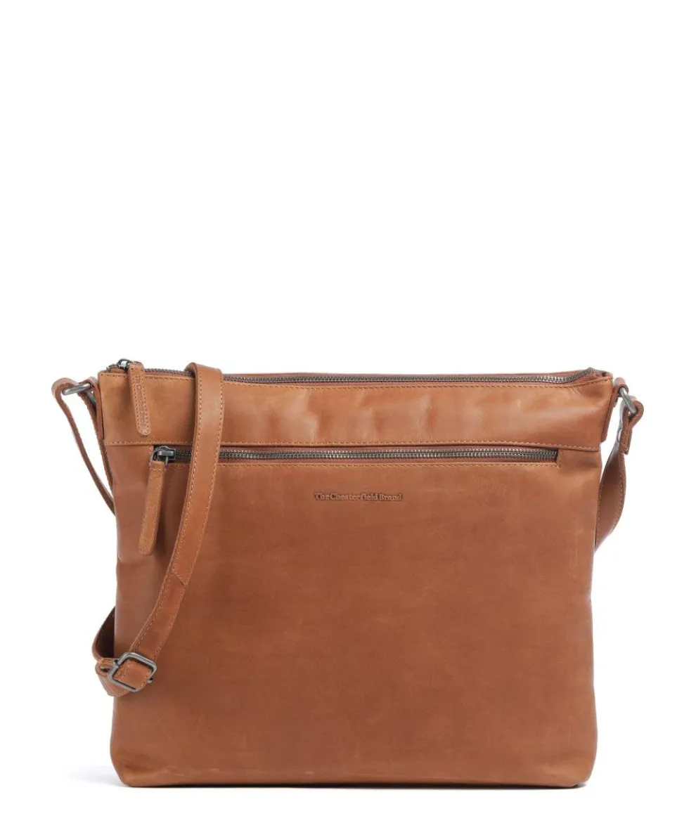 Cow Wax Pull Up Cartagena Umhängetasche Rindsleder cognac