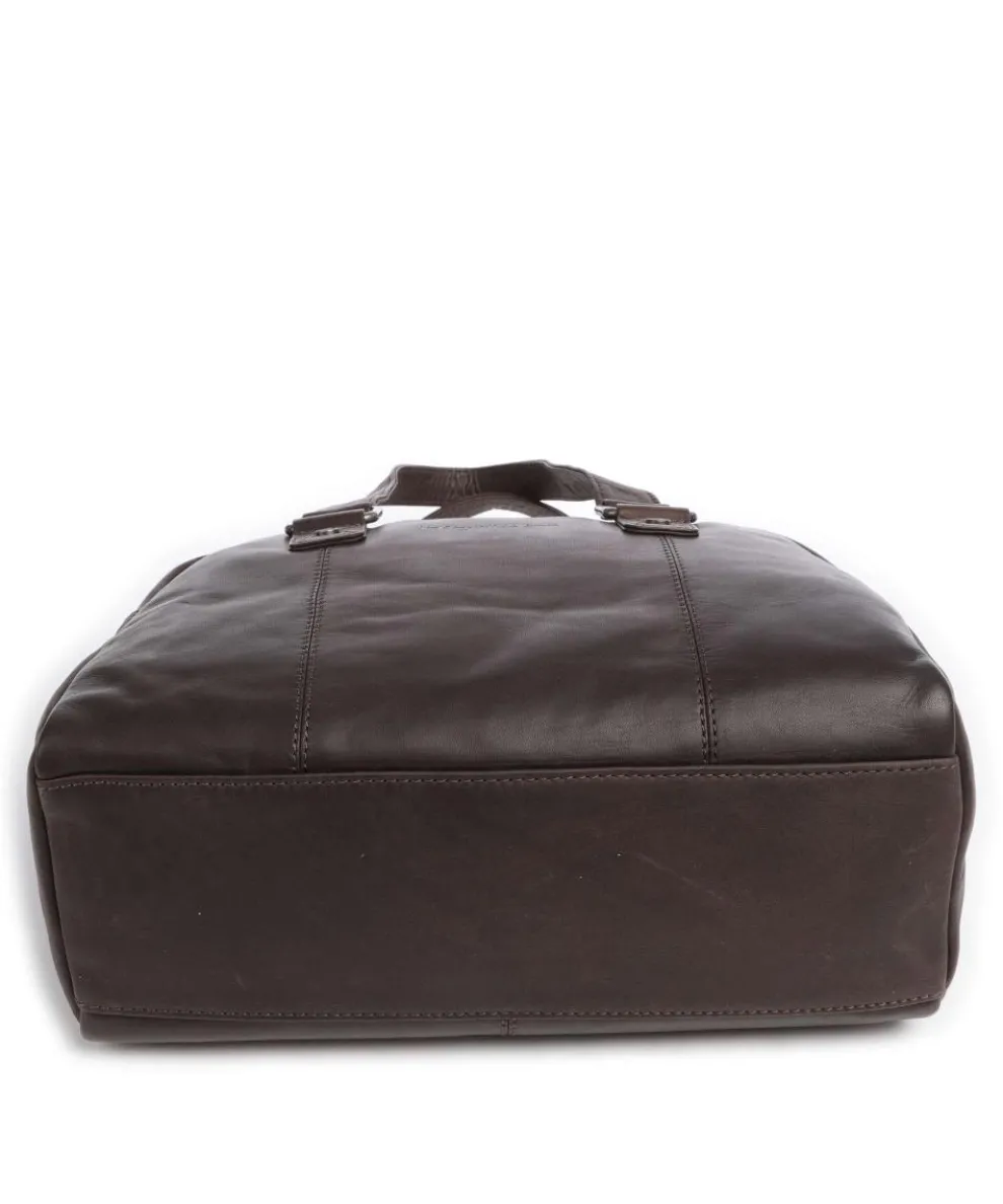 Cow Wax Pull Up Dover Handtasche fein genarbtes Leder dunkelbraun