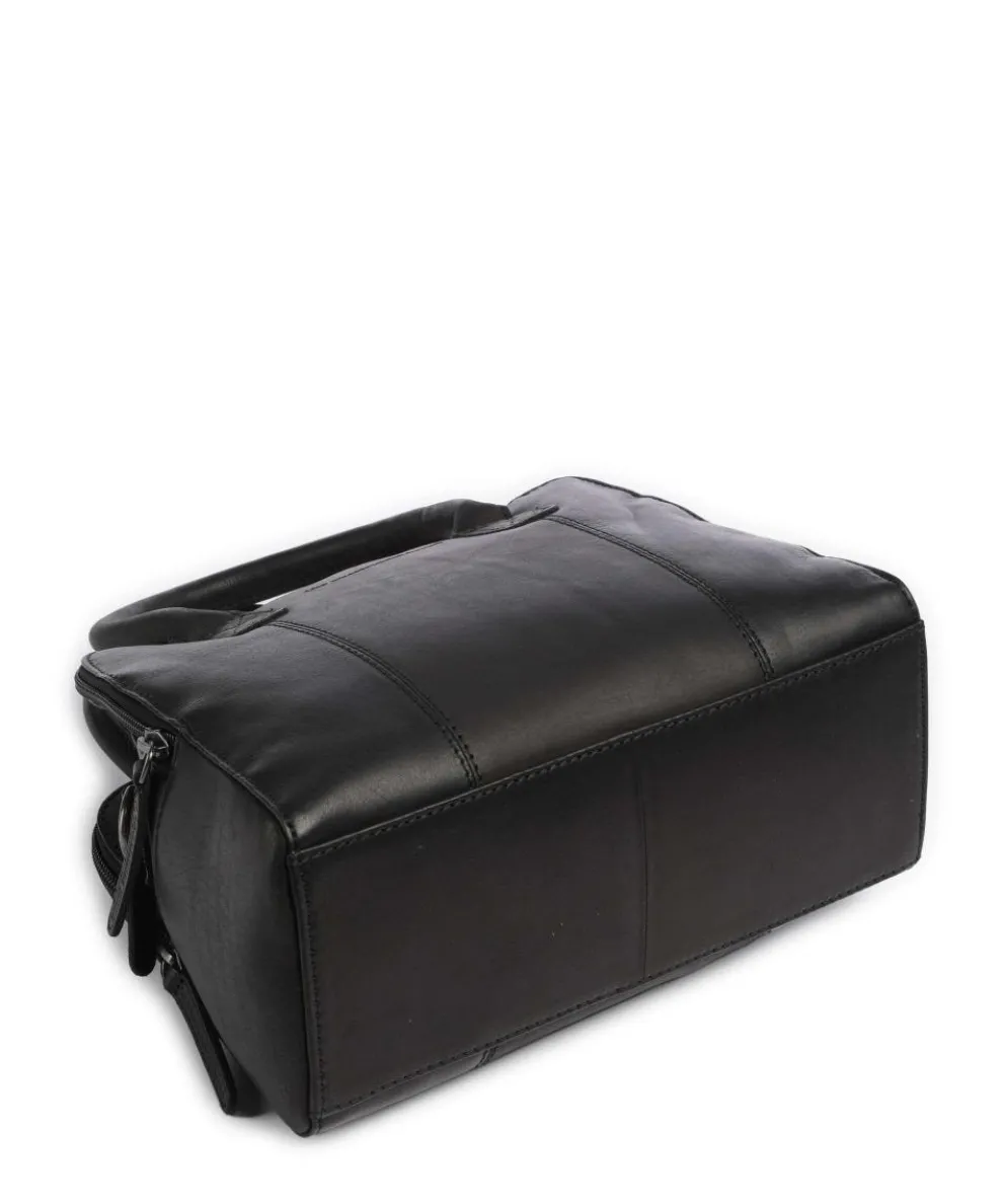 Cow Wax Pull Up Ezra Handtasche Rindsleder schwarz