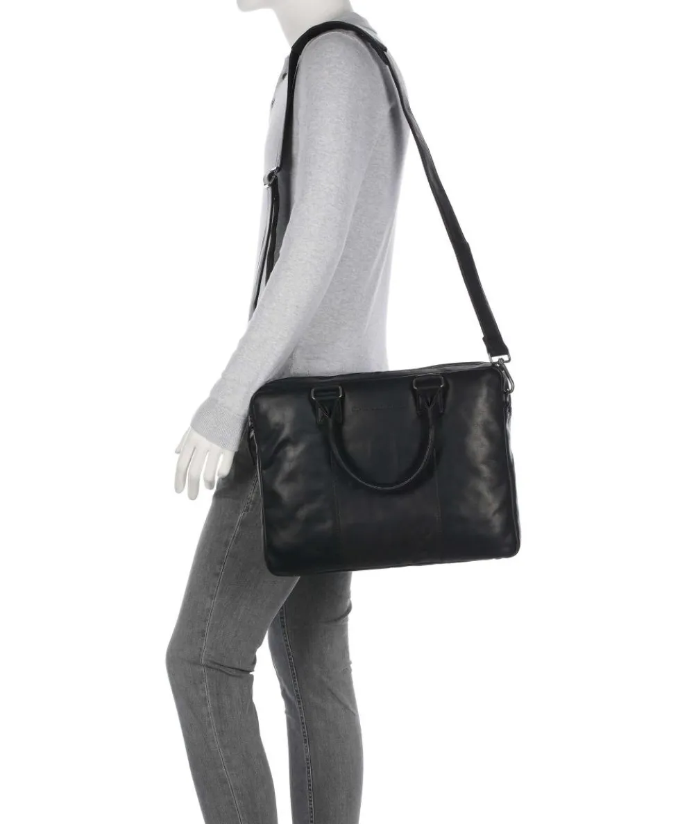 Cow Wax Pull Up Fabian Aktentasche 15″ Rindsleder schwarz