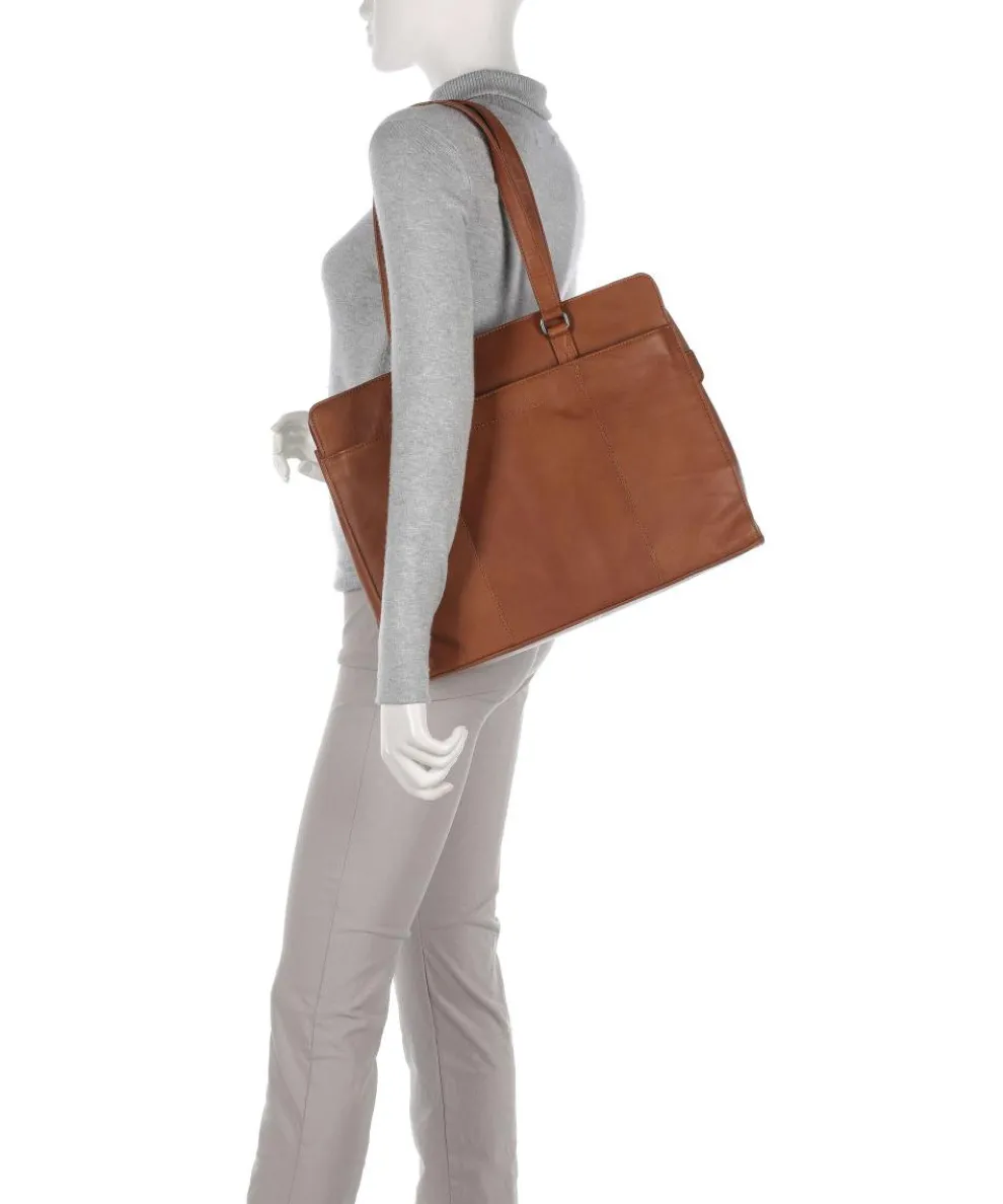 Cow Wax Pull Up Fidenza Shopper 15″ Pull-Up Rindsleder cognac