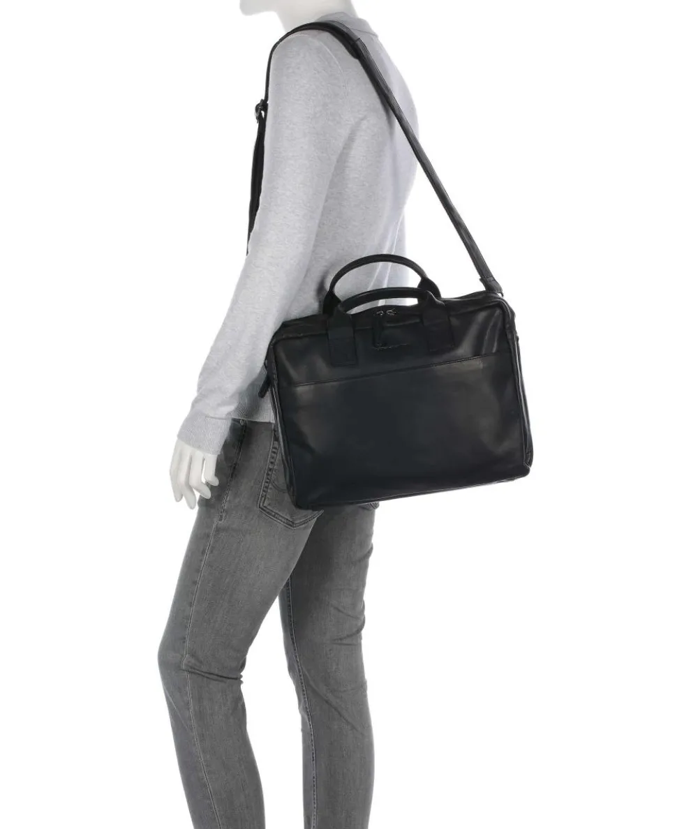 Cow Wax Pull Up Frazer Aktentasche 15″ Rindsleder schwarz