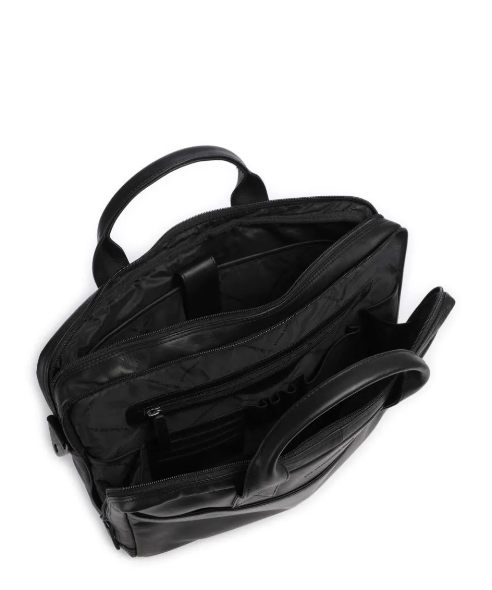 Cow Wax Pull Up Frazer Aktentasche 15″ Rindsleder schwarz