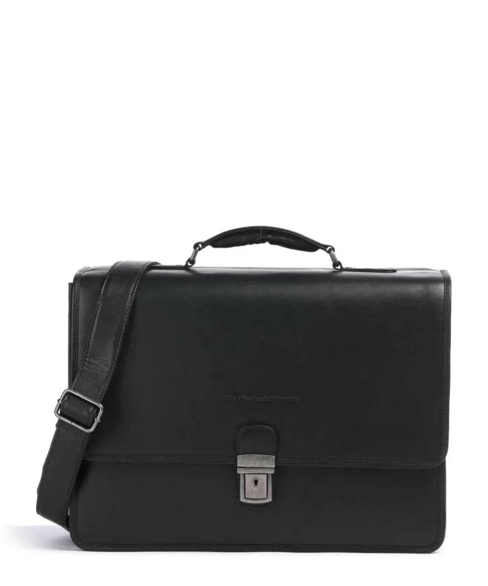 Cow Wax Pull Up Glenwood Aktentasche 17″ Rindsleder schwarz