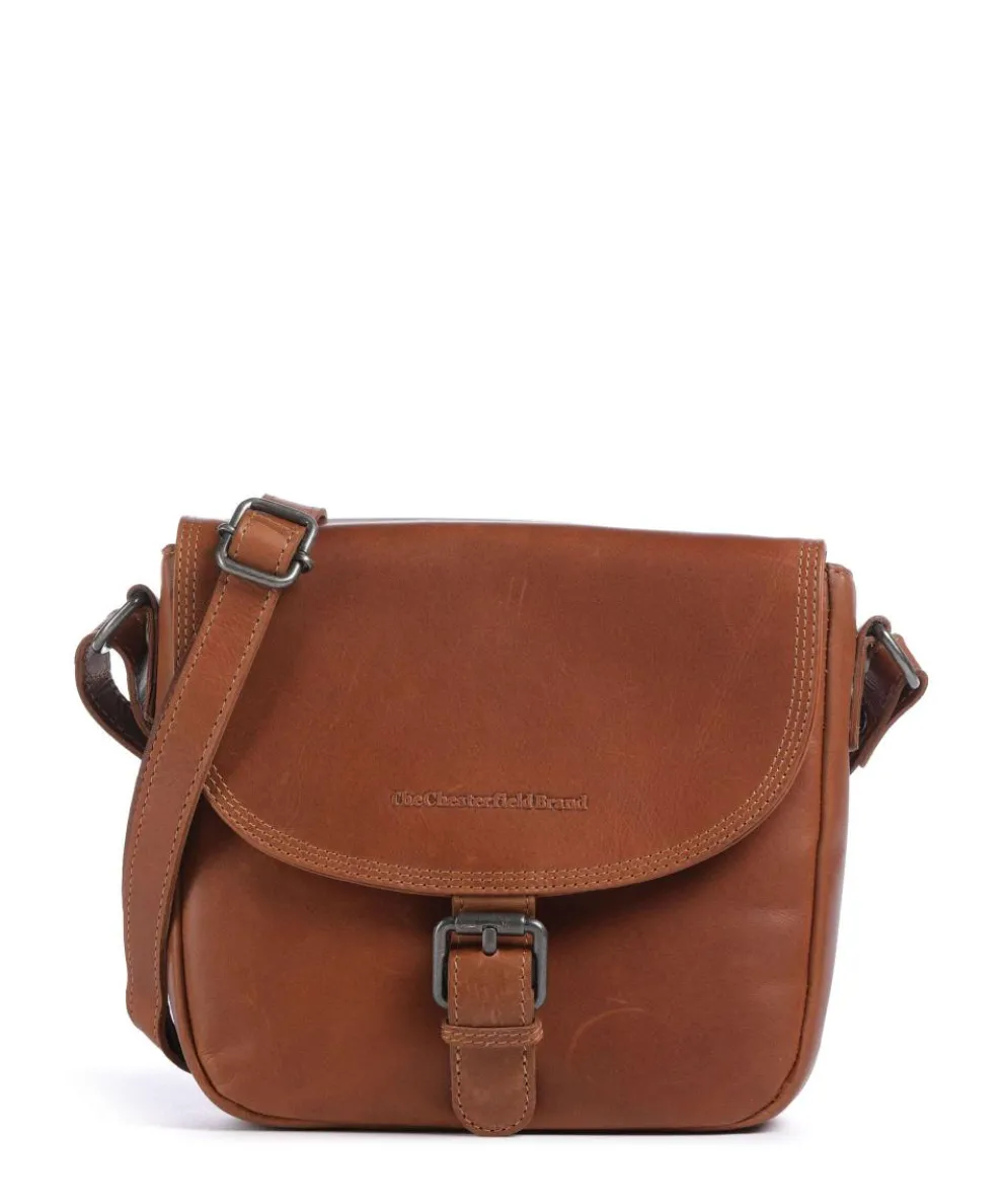 Cow Wax Pull Up Lucian Umhängetasche Rindsleder cognac