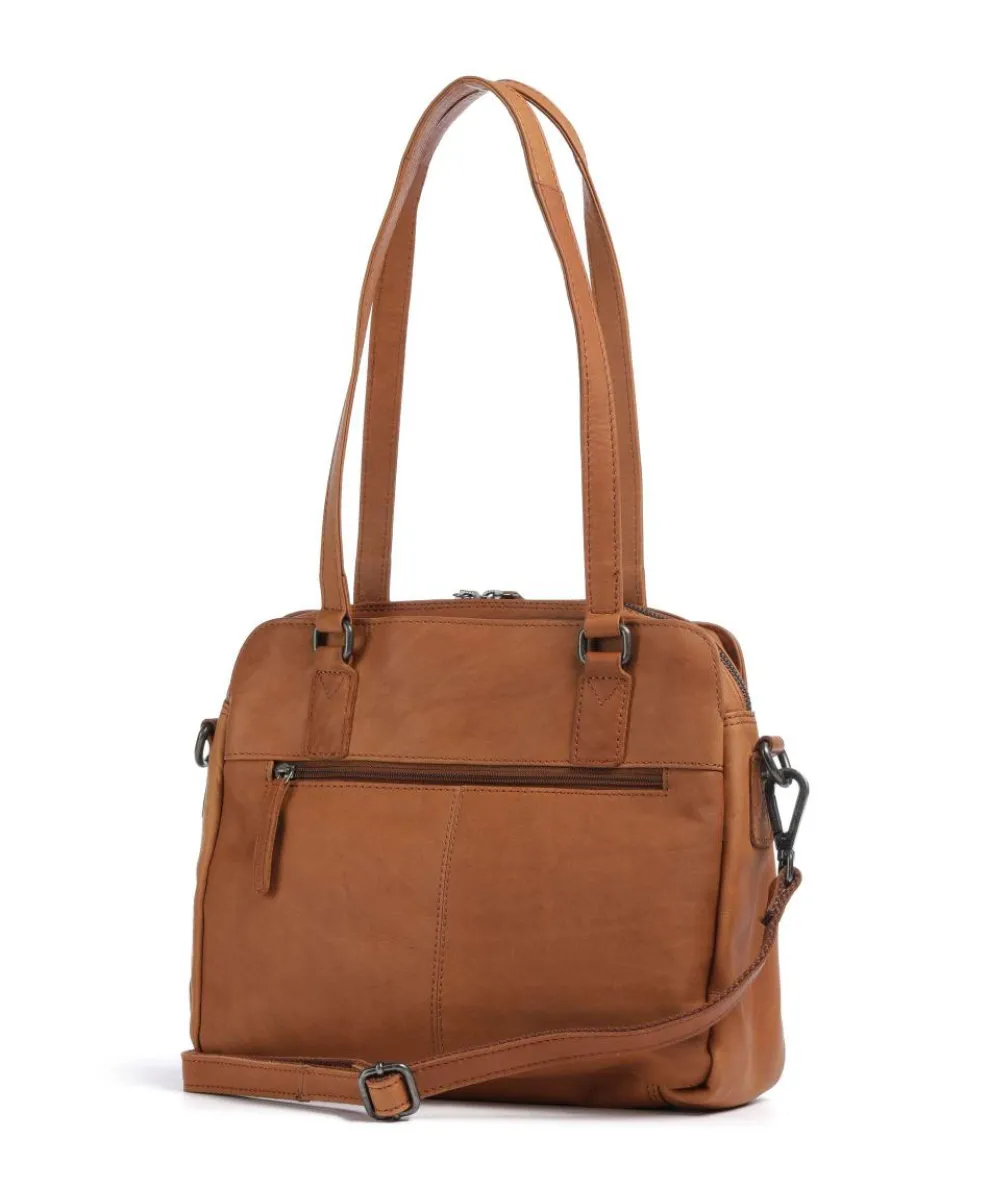 Cow Wax Pull Up Porlezza Schultertasche 10″ Pull-Up Rindsleder cognac