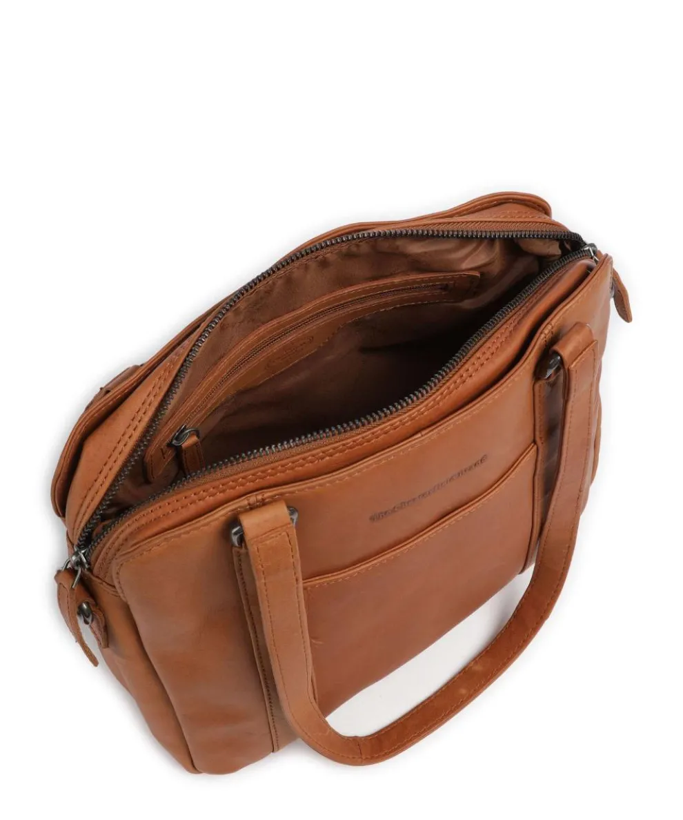 Cow Wax Pull Up Porlezza Schultertasche 10″ Pull-Up Rindsleder cognac