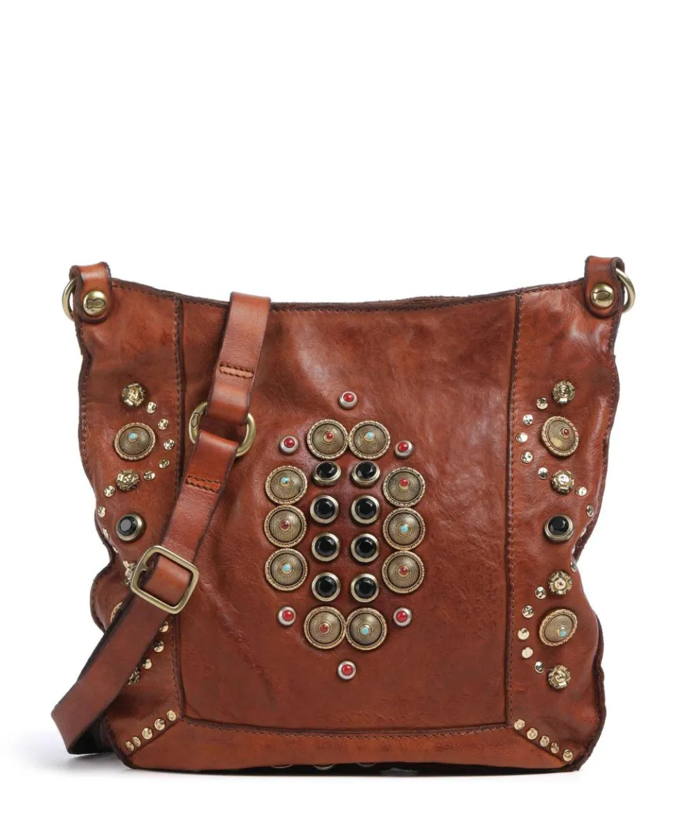 Umhängetasche fein genarbtes Rindsleder cognac