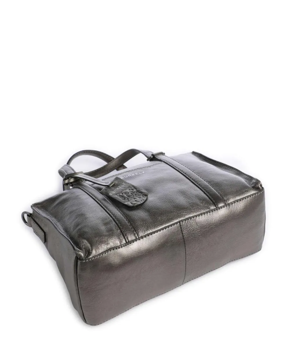 Creased Crystal Handtasche fein genarbtes Leder dunkelgrau