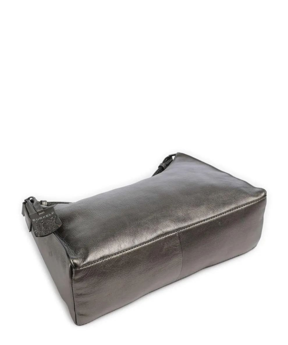 Creased Crystal Schultertasche genarbtes Leder dunkelgrau