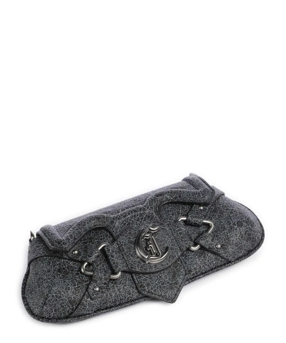 Crossed Laces Schultertasche Lederimitat schwarz