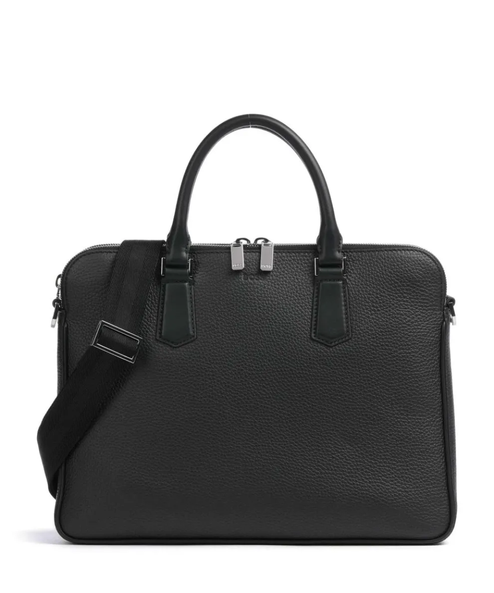 Crosstown Aktentasche genarbtes Rindsleder schwarz