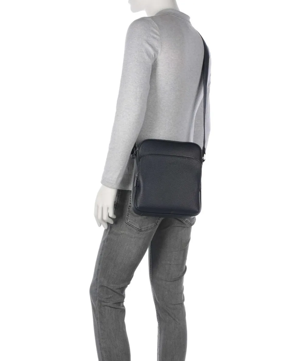 Crosstown Umhängetasche genarbtes Rindsleder navy