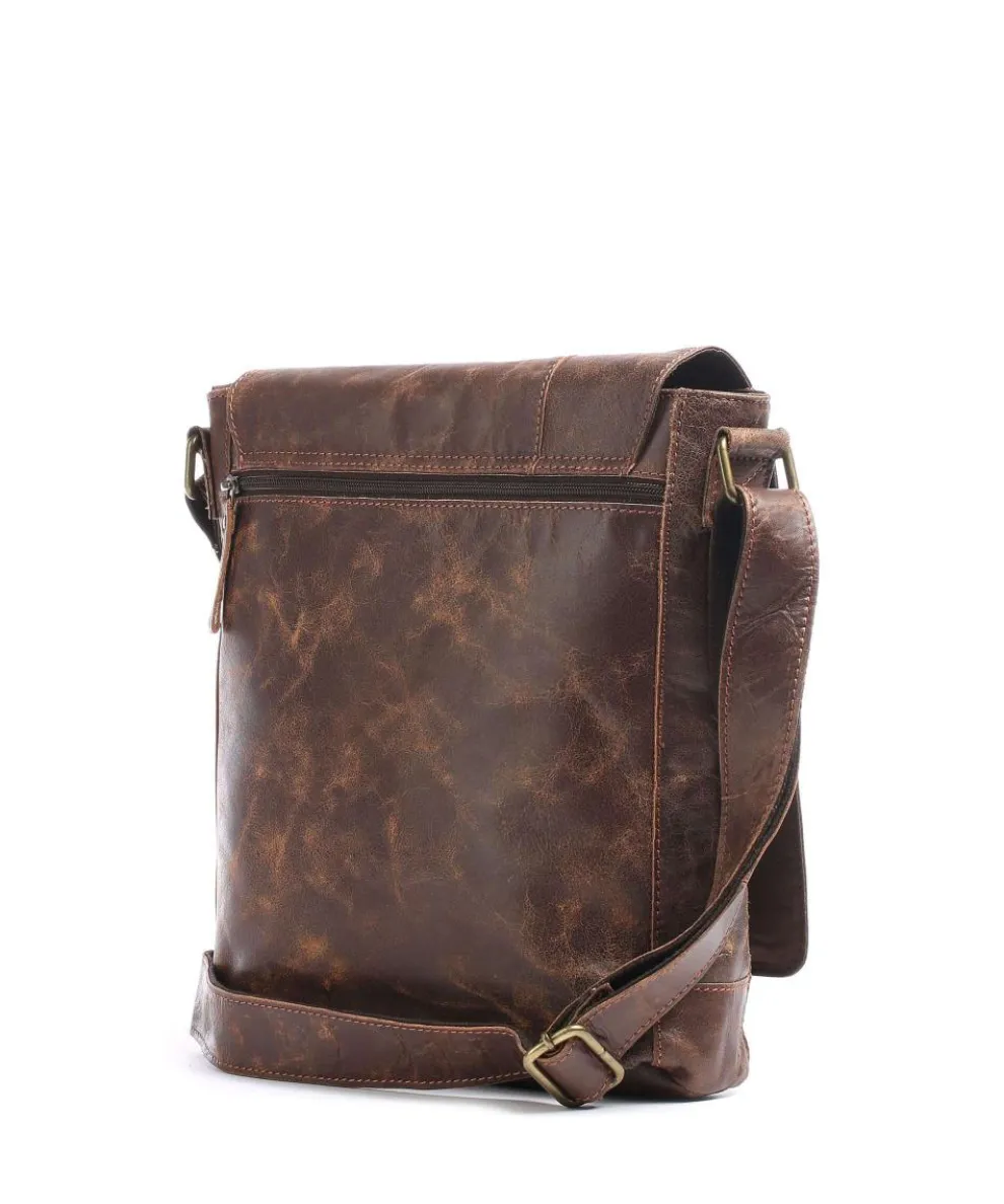 Crunchy L Umhängetasche Büffelleder braun