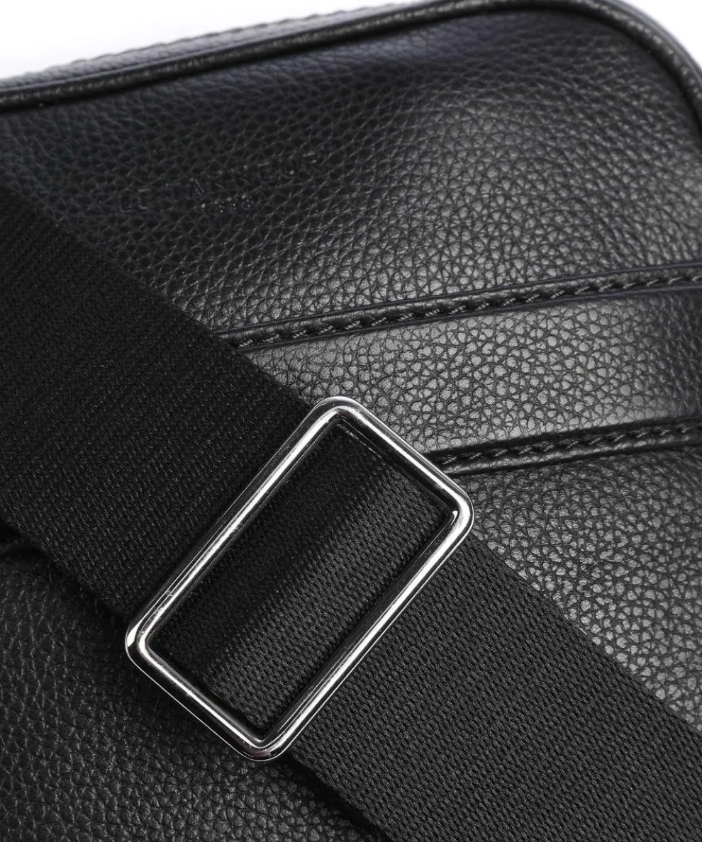 Charles Umhängetasche genarbtes Leder schwarz