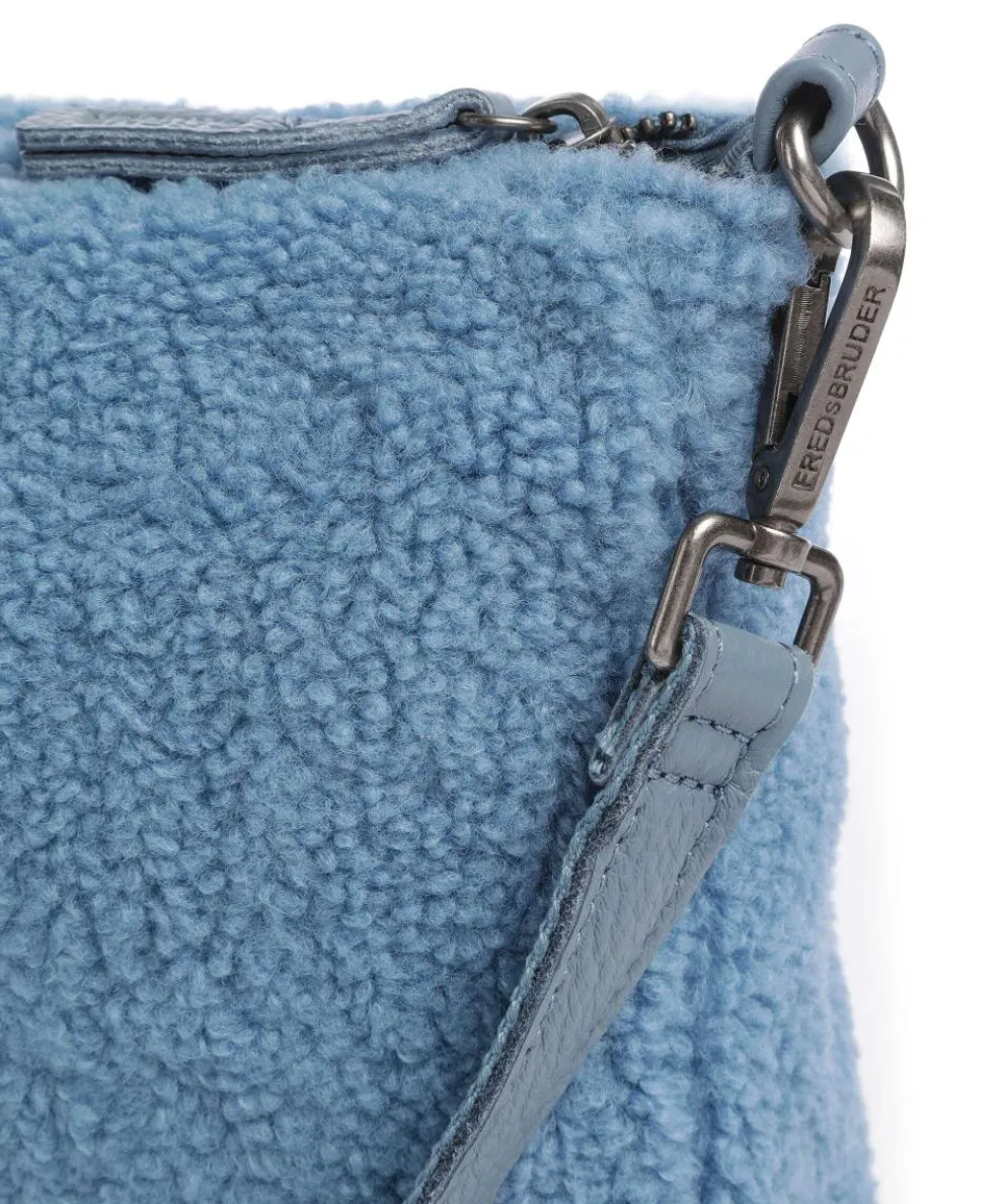 Cuddle Schultertasche Kunstfell hellblau