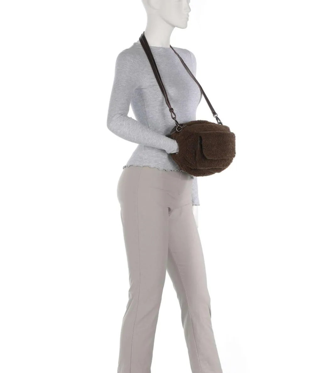 Cuddle Schultertasche Kunstfell braun