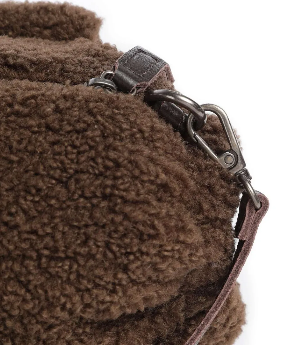 Cuddle Schultertasche Kunstfell braun