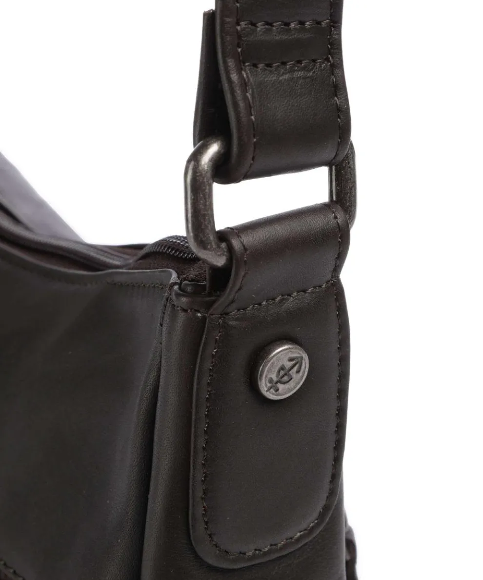 Cow Wax Pull Up Loraine Umhängetasche Rindsleder dunkelbraun