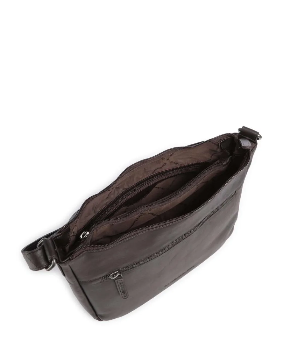 Cow Wax Pull Up Loraine Umhängetasche Rindsleder dunkelbraun