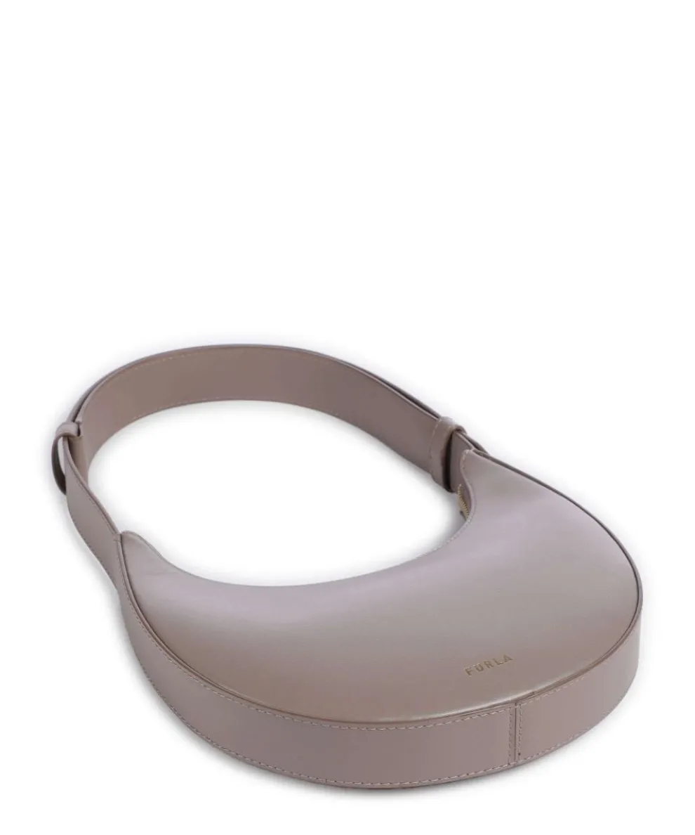 Delizia Mini Schultertasche fein genarbtes Leder taupe