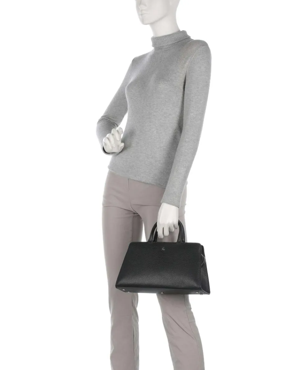 Cybill M Handtasche genarbtes Rindsleder schwarz