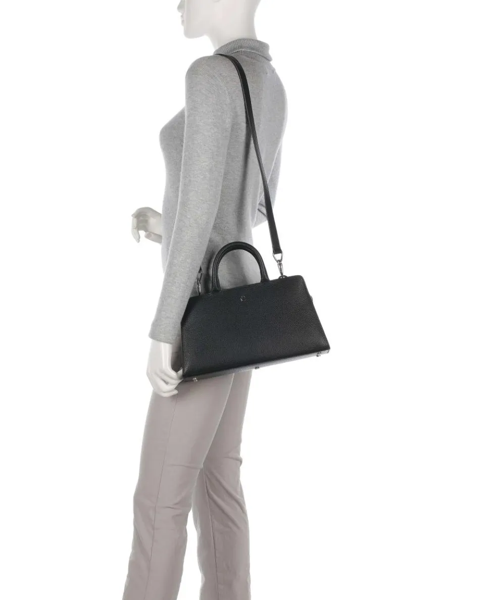 Cybill M Handtasche genarbtes Rindsleder schwarz