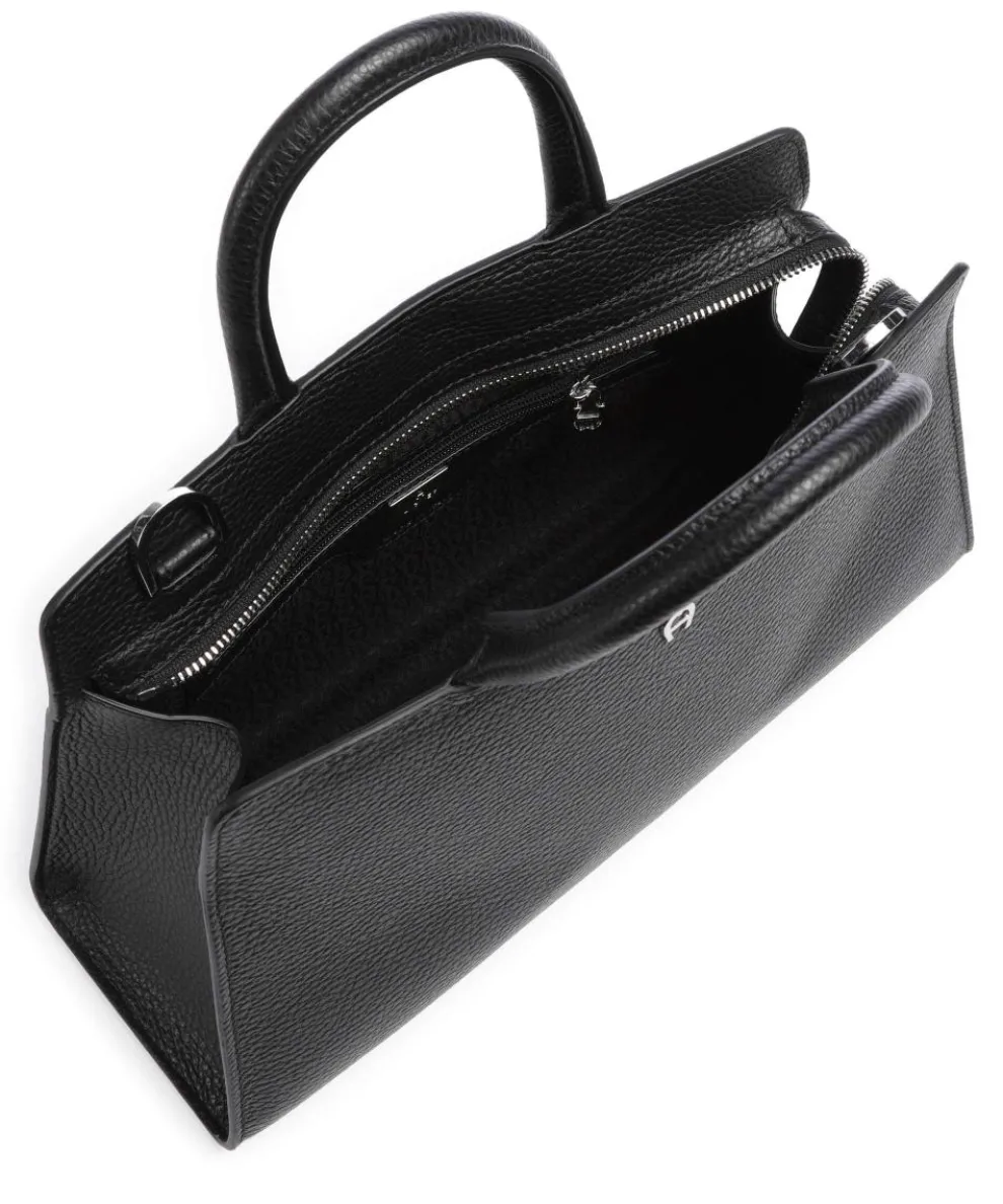 Cybill M Handtasche genarbtes Rindsleder schwarz