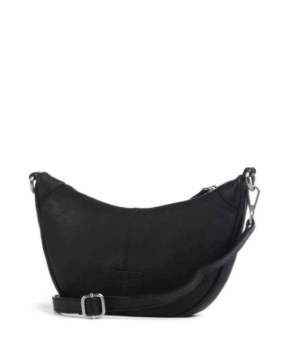 Aruba 2 Umhängetasche fein genarbtes Leder schwarz