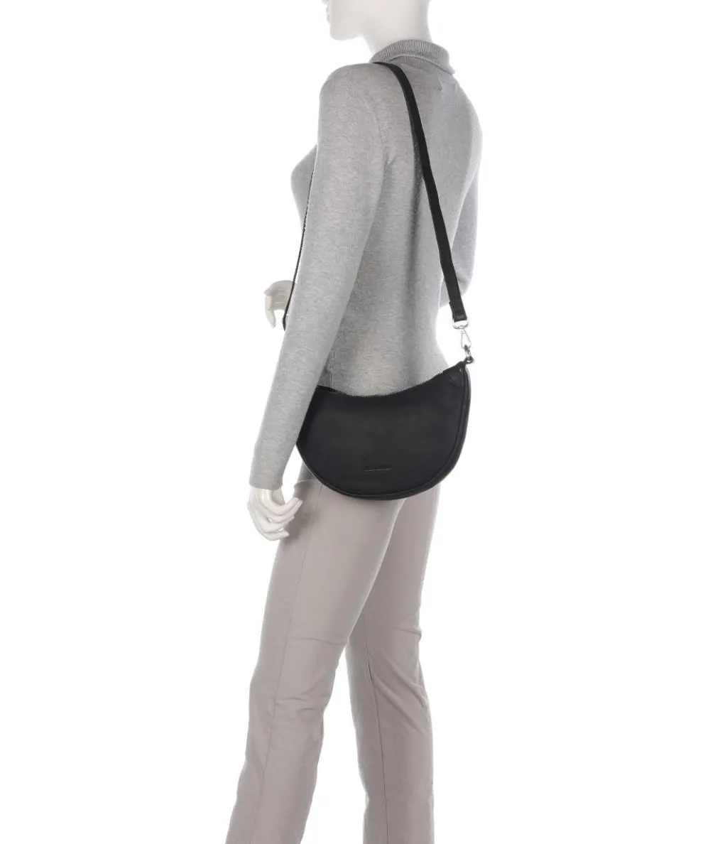 Aruba 2 Umhängetasche fein genarbtes Leder schwarz