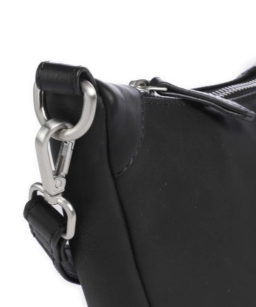 Aruba 2 Umhängetasche fein genarbtes Leder schwarz