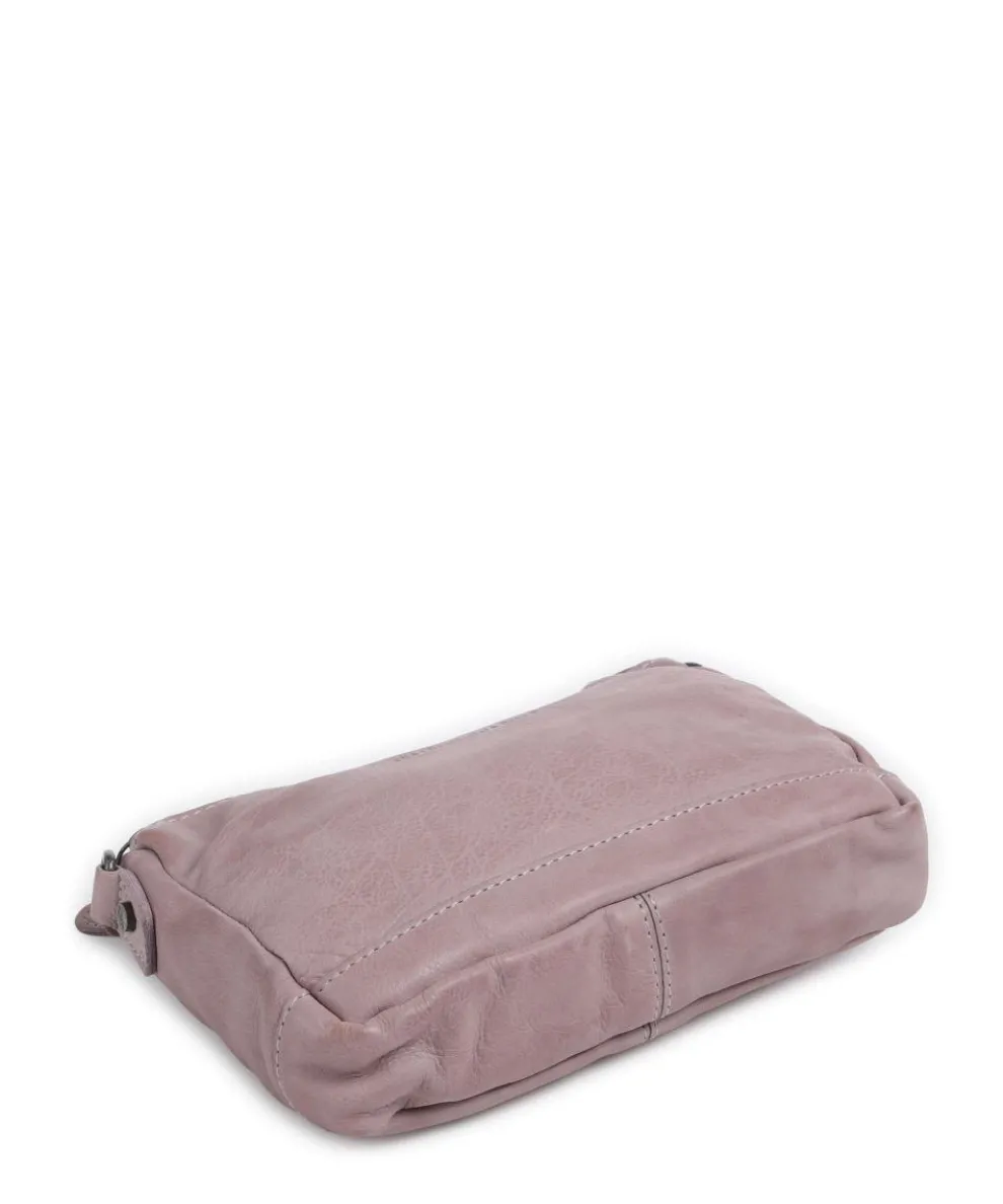 Washed Waxed Cow Irving Schultertasche genarbtes Rindsleder lavendel