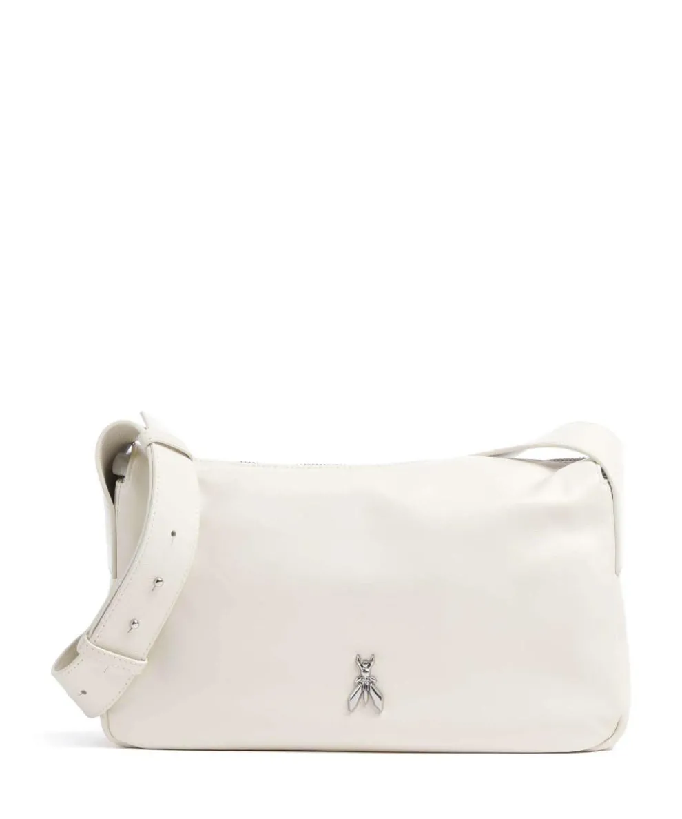 Reverse Umhängetasche fein genarbtes Leder elfenbein