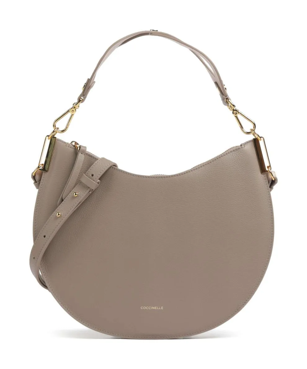 Sunup Beuteltasche genarbtes Leder taupe