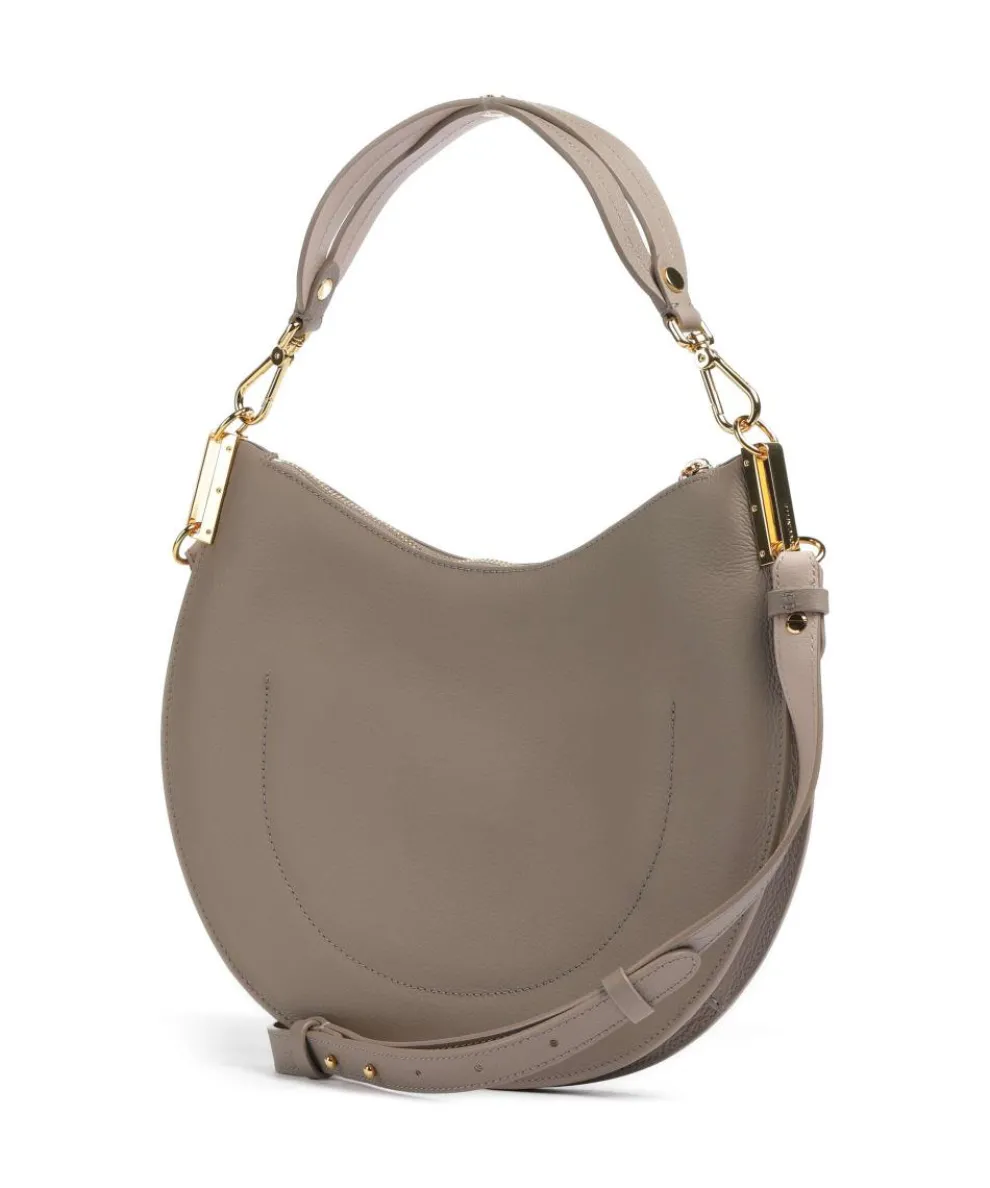 Sunup Beuteltasche genarbtes Leder taupe