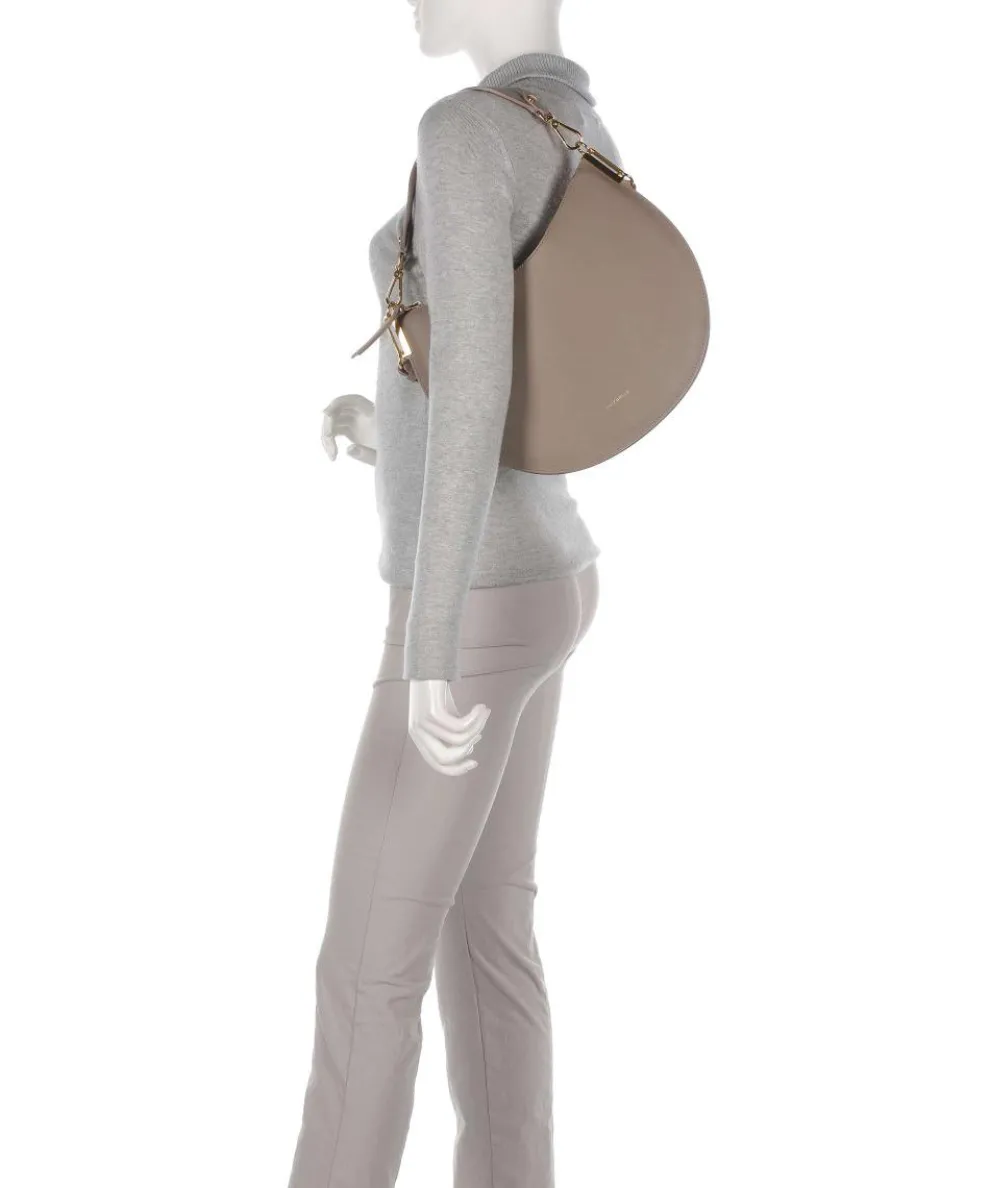 Sunup Beuteltasche genarbtes Leder taupe