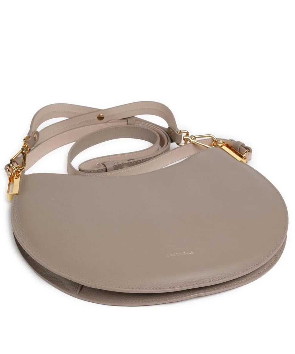 Sunup Beuteltasche genarbtes Leder taupe