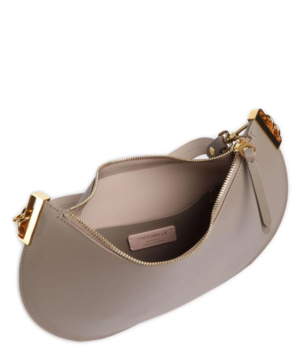 Sunup Beuteltasche genarbtes Leder taupe