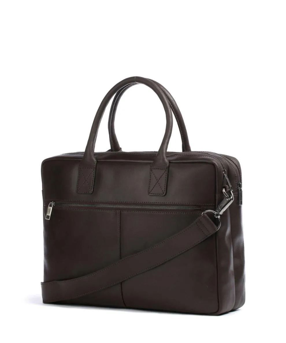 Vintage Taylor Worker Aktentasche genarbtes Leder dunkelbraun